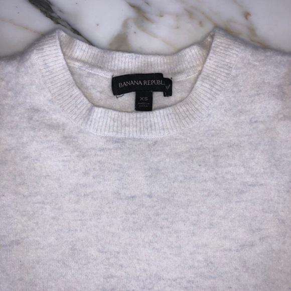 Cashmere Sweater | BR, White Crew Neck, XS - Picture 3 of 6